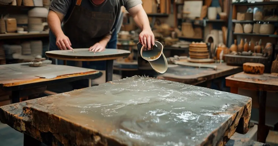 Curso tampo de mesa resina