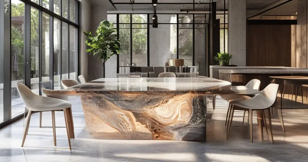 Da uma pesquisada em mesa de resina epóxi de concreto